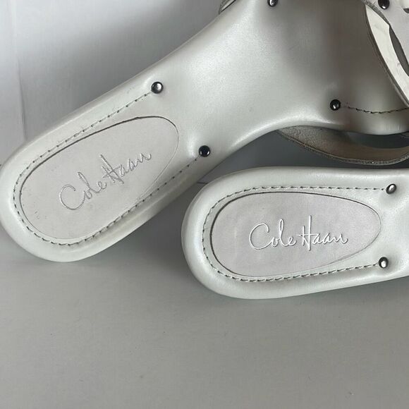 Cole Haan White Leather and Patent Mule Sandals - Picture 9 of 9